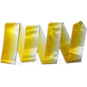 Cinta Gimnasia Rítmica Iniciacion Bicolor Blaca-Amarilla