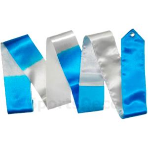 Cinta Gimnasia Rítmica Iniciacion Bicolor Blaca-Celeste