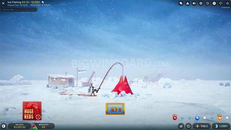 Ice fishing live game in Germany