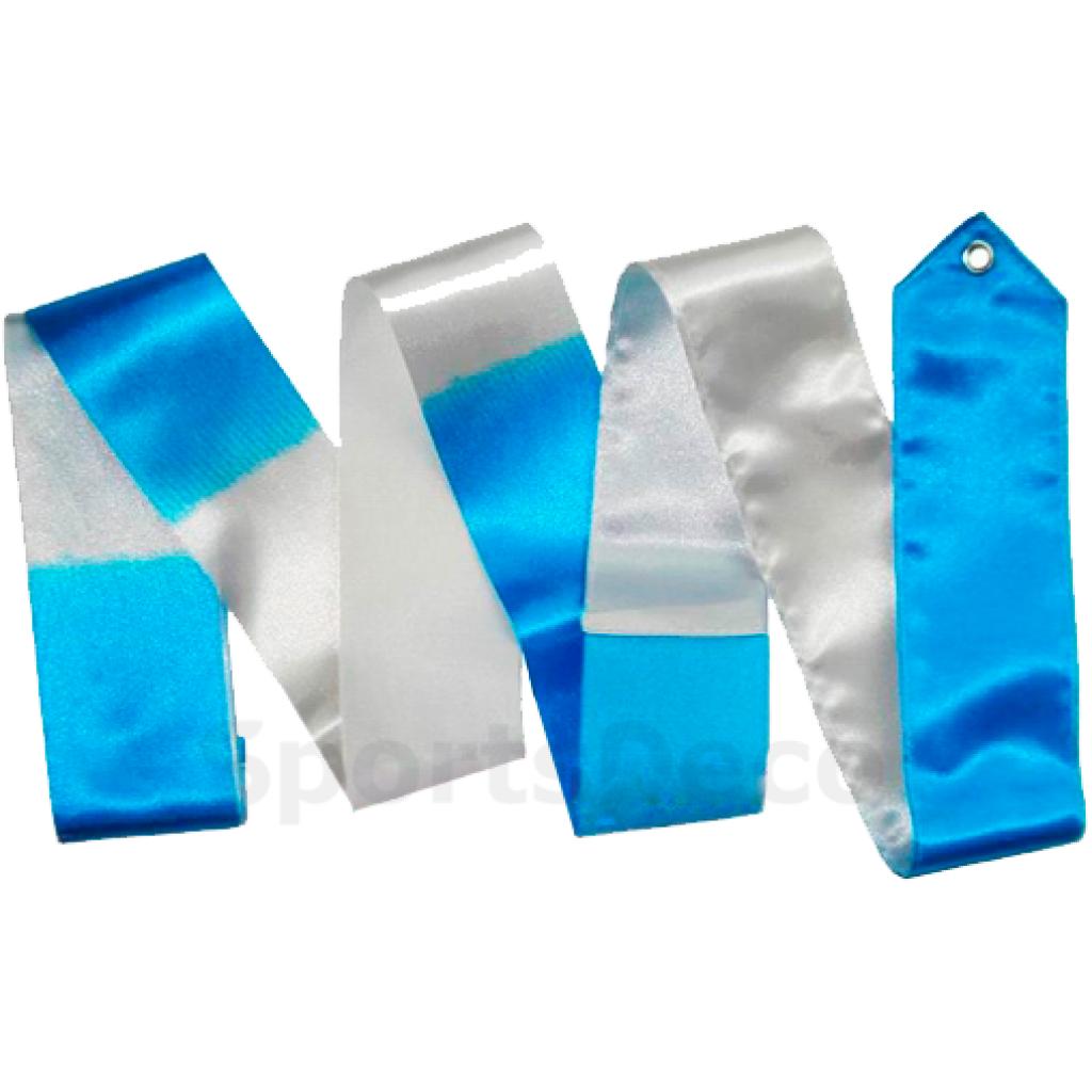 Cinta Gimnasia Rítmica Iniciacion Bicolor Blaca-Celeste